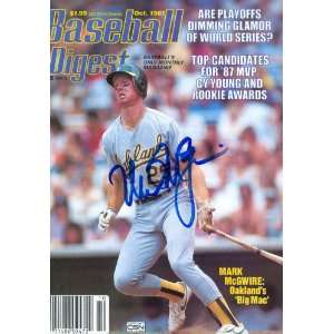    Mark McGuire Signed Baseball   Digest Oct 1987 