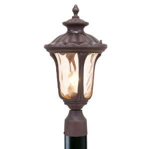   Light Imperial Bronze Cast Aluminum Post Head Lantern with Light Amber