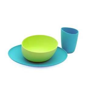 Zoë b Organic Fantastic Anti Plastic Dishes Set, Turquoise/Lime