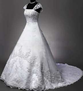   wedding dresses embroidered short sleeved white/ivory size 6 18  