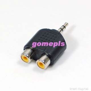 5mm Plug male to 2 RCA female Audio Adapter Converter  