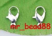 Free Ship  200pcs silver plated lobster Clasp&Hook  