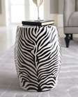 Ceramic Zebra Animal Print GARDEN SEAT Black White INDOOR OUTDOOR 