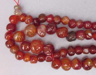 54 Chinese Red Carnelian Agate Prayer Worry Bead Mala  