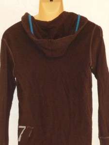 American Eagle Mens Brown Button Thermal Hoodie New NWT  