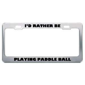   Playing Paddle Ball Metal License Plate Frame Tag Holder Automotive