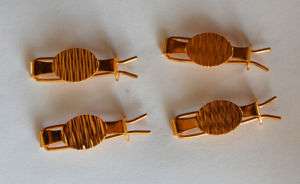 VINTAGE 4 GOLD METAL TINY SMALL BARRETTES HAIR CLIP  