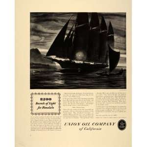  1940 Ad Union Oil CA Schooner Santa Paula Tanker 1903 