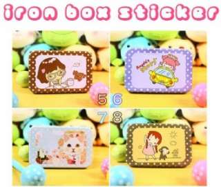 Korea Ponybrown Girls Cats Design Iron Box Deco Sticker  