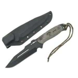  Hawk Recon Combat Series Hunters Point Fixed Blade Knife with Black 