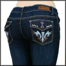 Free Culture Gemstone Straight Leg Flap Pocket Jeans  