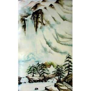  Vietnamese Lacquer Paintings   40 x 24 Mountain and 