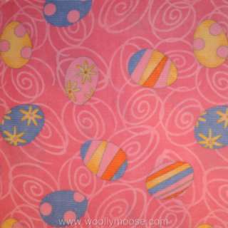   Mumm EASTER EGG Pink Swirls 60 Holiday Fleece Fabric 1/2YD  