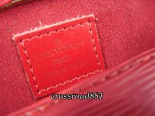 Authentic Louis Vuitton Red Epi Pont Neuf Hand Bag Good Condition 
