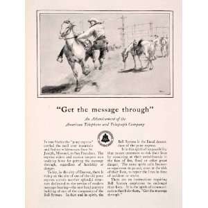 com 1928 Ad Cowboy Horse American Telephone Telegraph Native American 
