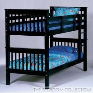 Post Black Finish Twin Bunk Bed 