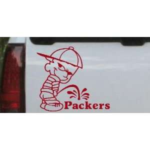  Pee On Packers Car Window Wall Laptop Decal Sticker    Red 