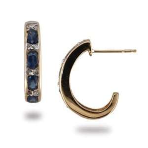  14K Gold Sapphire and Diamond Earrings Grande Jewelry