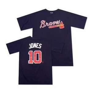  Atlanta Braves #10 Navy Name And Number Jersey T Shirt Sports