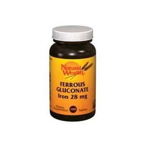  Natural Wealth Ferrous Gluconate Iron Tablets 28 Mg 100 