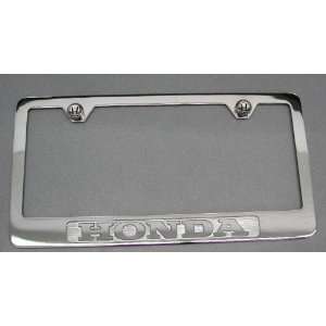   Chrome Metal License Plate Frame, Reverse Etched 