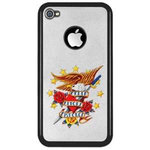   4S Clear Case Black Bald Eagle Death Before Dishonor 