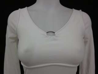 ARMANI EXCHANGE White Long Sleeve Stretch T Shirt Top S  