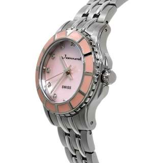 NEW Jeanneret Swiss Ladies Alexia Diamond Watch Peach  