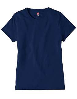 Hanes Womens Lightweight Jersey Crew T Shirt   style 9613  