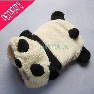 Panda Fleece For Dog Clothes Pet Costumes Warmer Parka Fuzzy Hoodie 