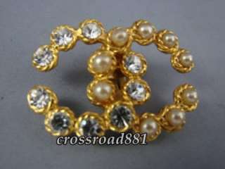   Chanel Pearl Like and Diamond Like Ornament Earrings Very Good  