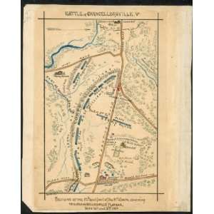  Civil War Map Battle of Chancellorsville, Va Position of 