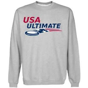 Olympics USA Ultimate Disc Premium Crew Neck Fleece Sweatshirt   Ash 
