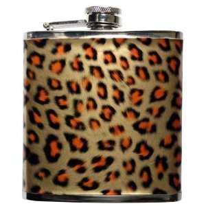  Leopard Fabric Hip Flask