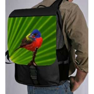  Colored Bird on Green Background Back Pack   School Bag 