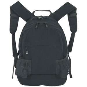 Black Padded Yucatan Style Backpack   18 x 13 x 7, School/Travel Bag 
