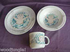 Vintage CABBAGE PATCH KIDS PLATE BOWL CUP ROYAL WORCESTER 1984 ENGLAND 
