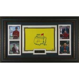 Tiger Woods Autographed Masters Flag Framed Display UDA   Golf Flags 