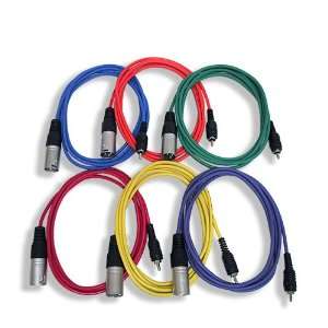   Male To RCA Color Cables   6 Home Series Cord   6 PACK Electronics