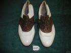   FootJoy Turfmasters Size 10 1/2 Leather White & Brown Golf Shoes GA499
