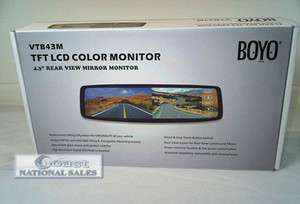 NEW BOYO VTB43M 4.3 REAR VIEW MIRROR MONITOR   HIGH RESOLUTION LCD 
