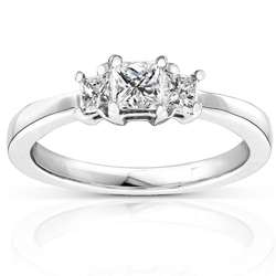 14k Gold 1/2ct TDW Princess Diamond 3 stone Ring (H I, I1 I2 