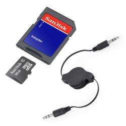 SanDisk 16GB Class 4 MicroSD Memory Card with SD Adapter and AUX Cable 