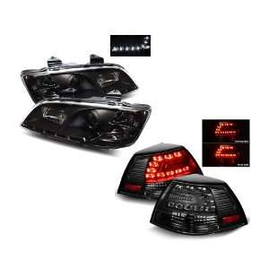 08 09 Pontiac G8 Black LED Halo Projector Headlights /w DRL + LED Tail 