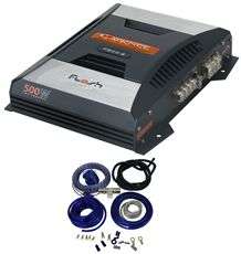   F200 2 500 Watt Peak 2 Channel Car Audio Amplifier + 8 Gauge Amp Kit