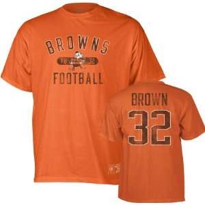  Jim Brown Cleveland Browns Vintage Orange Name and Number 