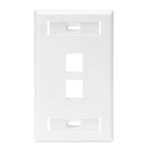   QuickPort Field Configurable Wallplate w/ Labels, White Electronics
