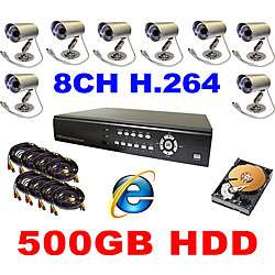 channel H.264 DVR Surveillance System Kits with 8 Night Vision 