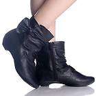 Black Ankle Boots Slouch Scrunch Zipper Designer Dress Womens Booties 