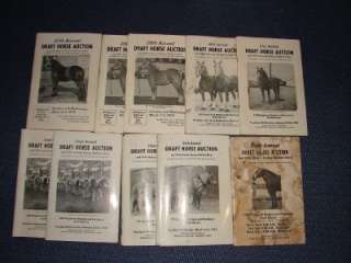 VINTAGE LOT OF DRAFT HORSE AUCTION BOOKS  